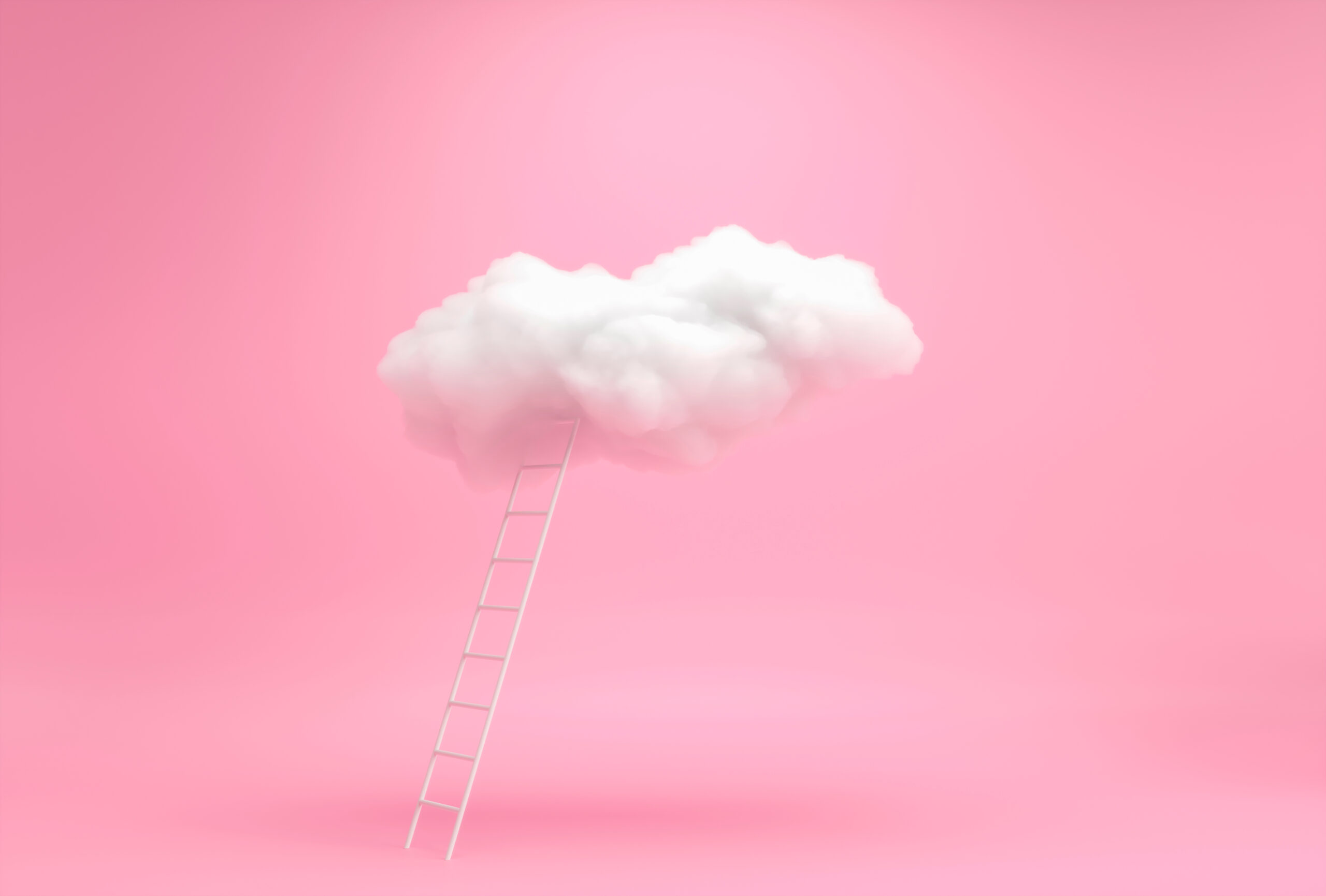 A step ladder with a cloud on top