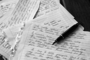 A handwritten intention on paper, scripting manifestation before it happened